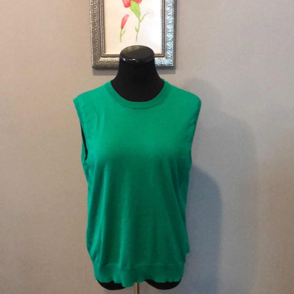 J. Crew kelly green cotton sleeveless sweater XL